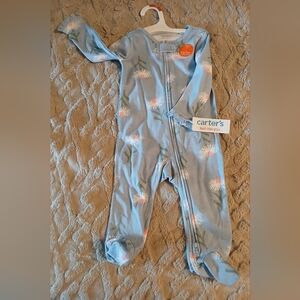 Carter's Blue and Pink Cozy Footie One Piece